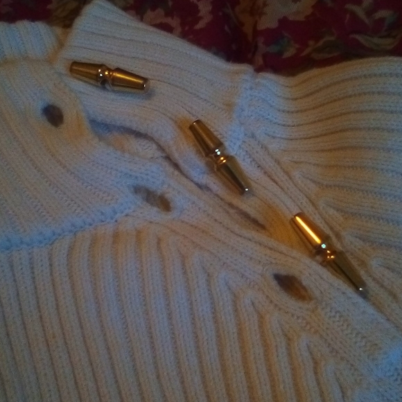 Ralph Lauren white ribbed turtleneck sweater sze L - Picture 8 of 8